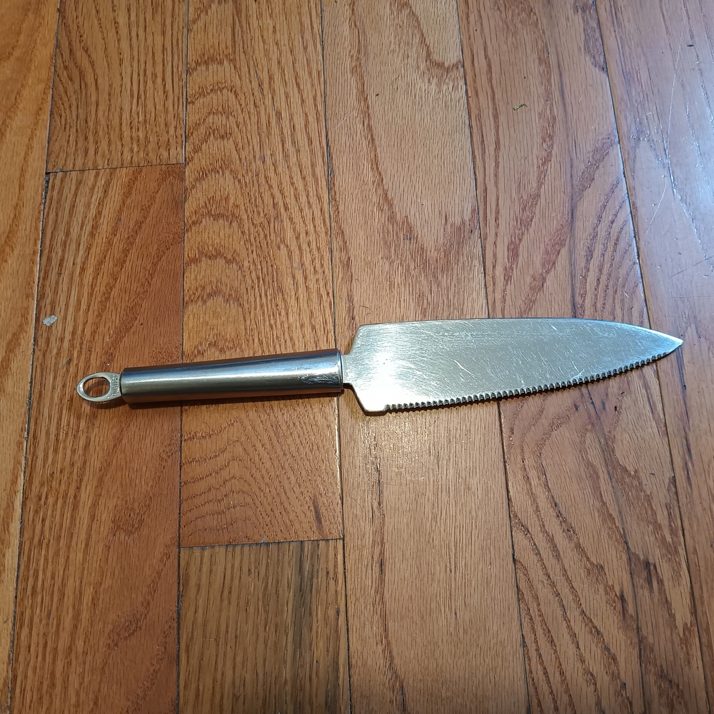 Serrated Silver Kitchen Knife